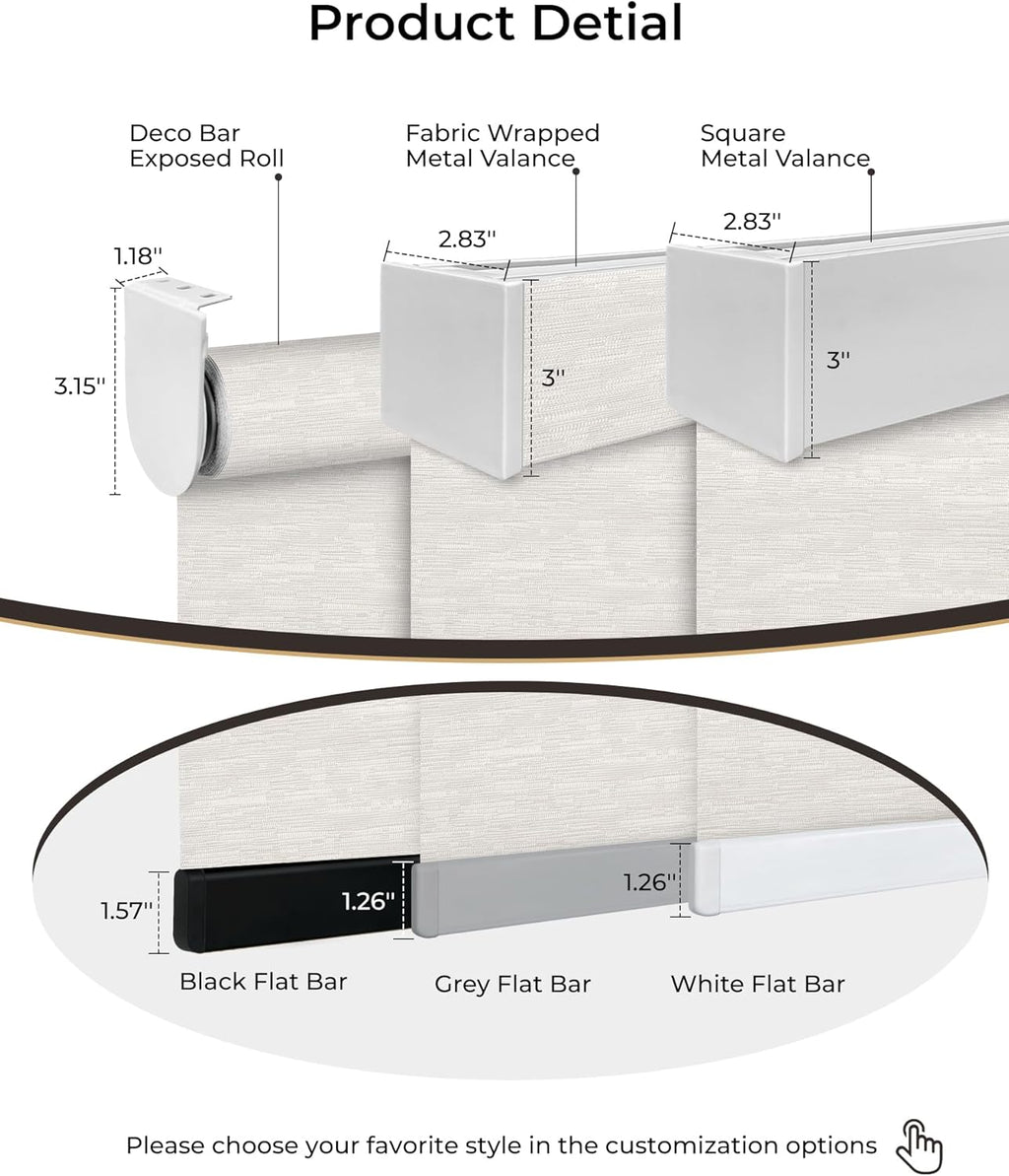 Motorized Roller Shade with Remote Control, 100% Blackout Electric 21-98” Width Blinds for Windows with Via Hub Alexa Google Home, Rechargeable Smart Automatic Customized Size（Texture-Beige）