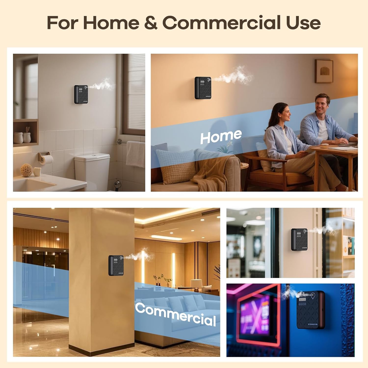 Waterless Essential Oil Diffuser, Hotel Scent Diffuser, Essential Oil Diffuser Large Room Up to 3000 Sq.Ft, 500mL Capacity Home Diffusers for Large Home, Whole House Air Freshener (Black)
