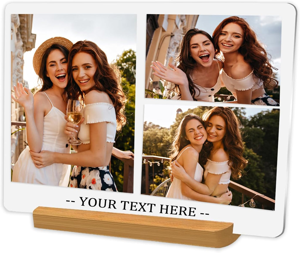 Custom Metal Photo Prints, Personalized Picture Frame with Your Photos, Customized Photo Gifts for Lovers, Couples, Family and Home Decor