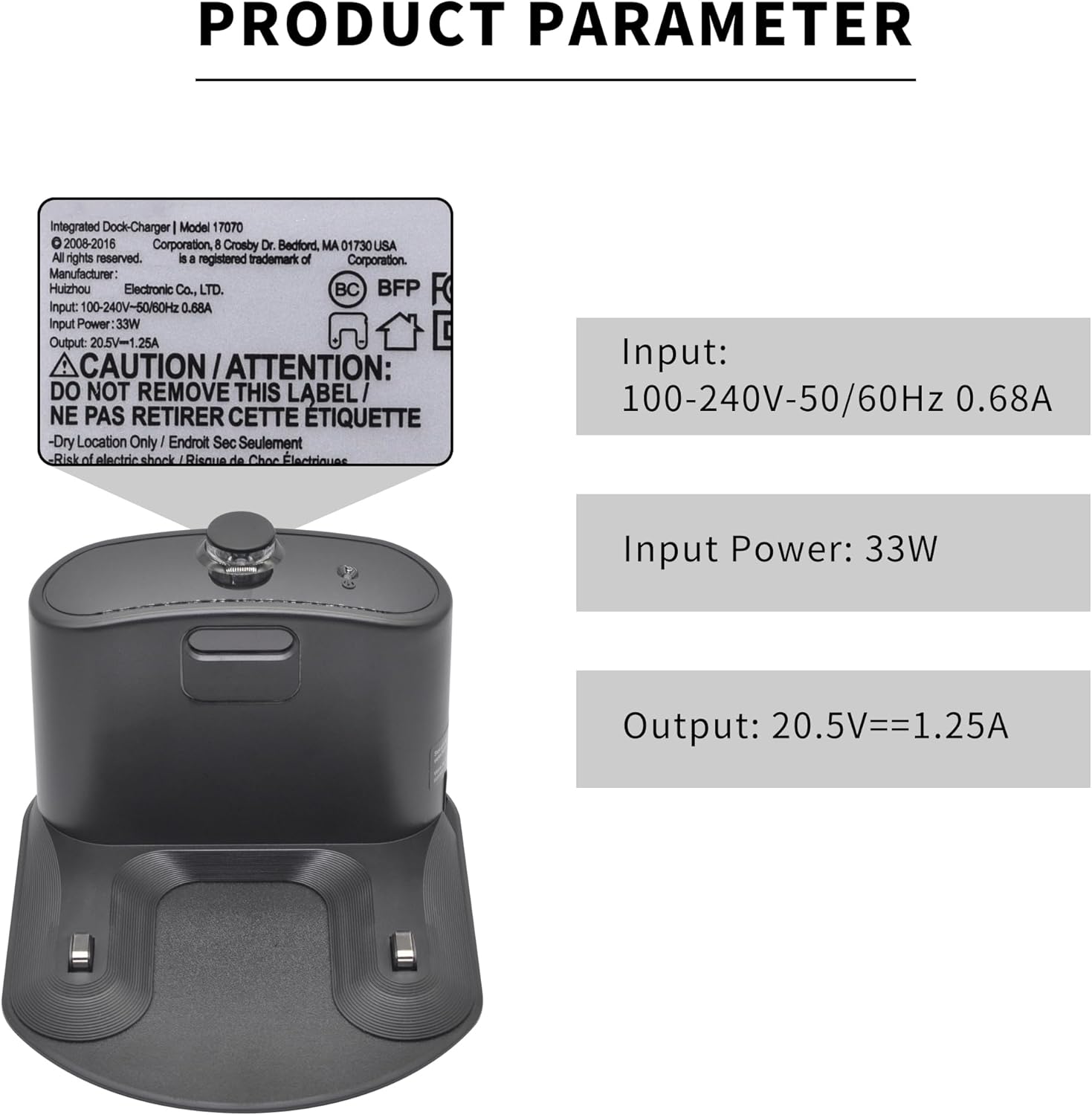 RDSJK Roomba Charger Dock, Replacement for iRobot Roomba e5 e6 i1 i3 i4 i5 i6 i7 i8 j5 j7 j9 Series & All 500 600 700 800 900 Series - Charger ADF-N1 17070 17064 4452369