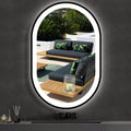 36 x 24 Inch Black Oval LED Mirror for Bathroom Salon Wall Horizontal/Vertical Mounted 36 Inch Black Frame Oval Lighted Mirror with Lights Smart Memory 3 Color Dimmable Front Lights Antifog