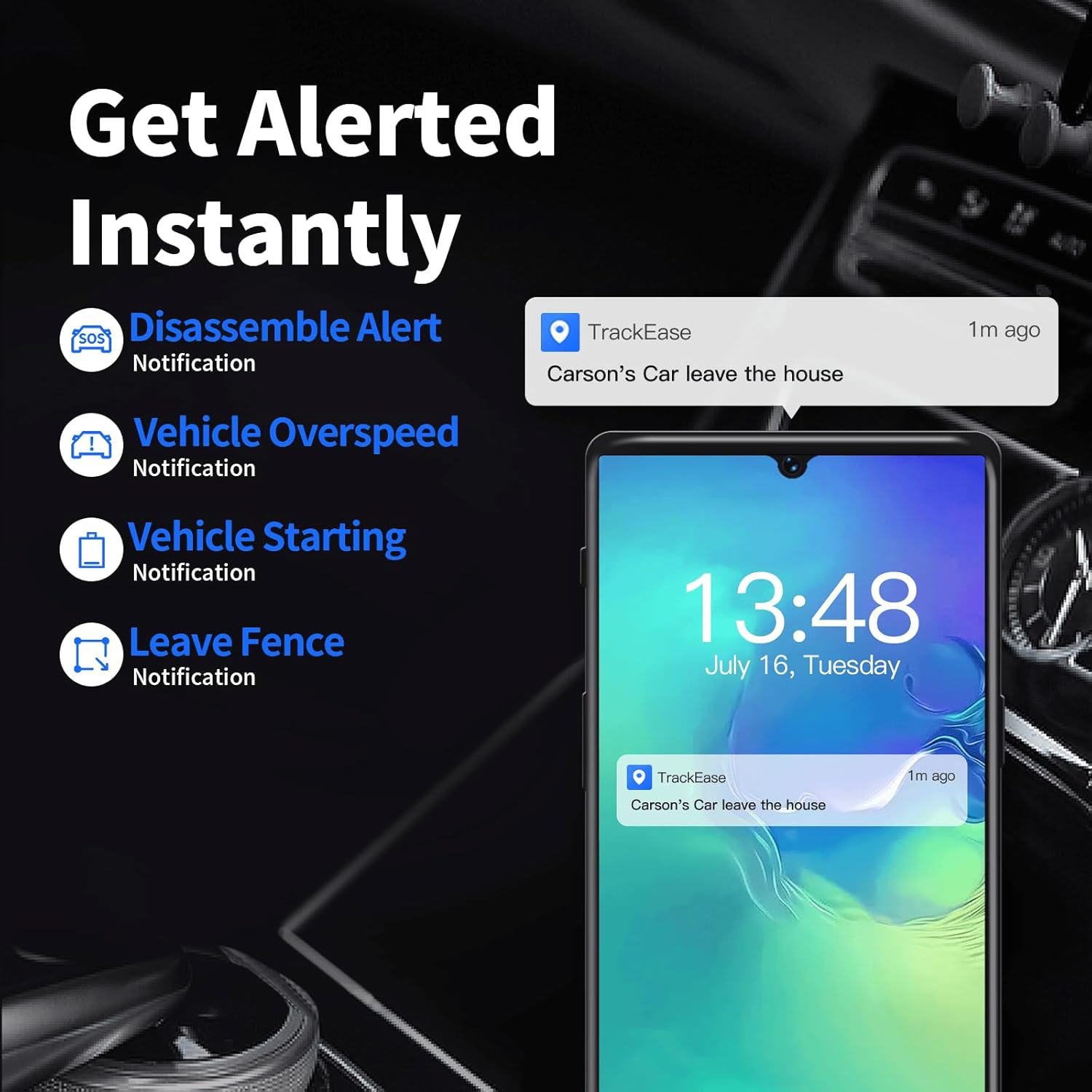 Wired GPS Tracker for Vehicles, No Monthly Fee, No Subscription, Real-Time Tracking, 4G SIM and Data Included, Trip History, GeoFence, Driving Alerts, Waterproof