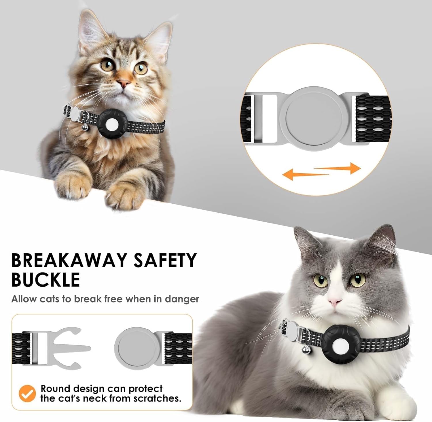 Cat Tracker, Waterproof Pet Trackers for Cats, GPS Tracker Compatible with Apple Find My App (Only iOS), No Monthly Fee, White