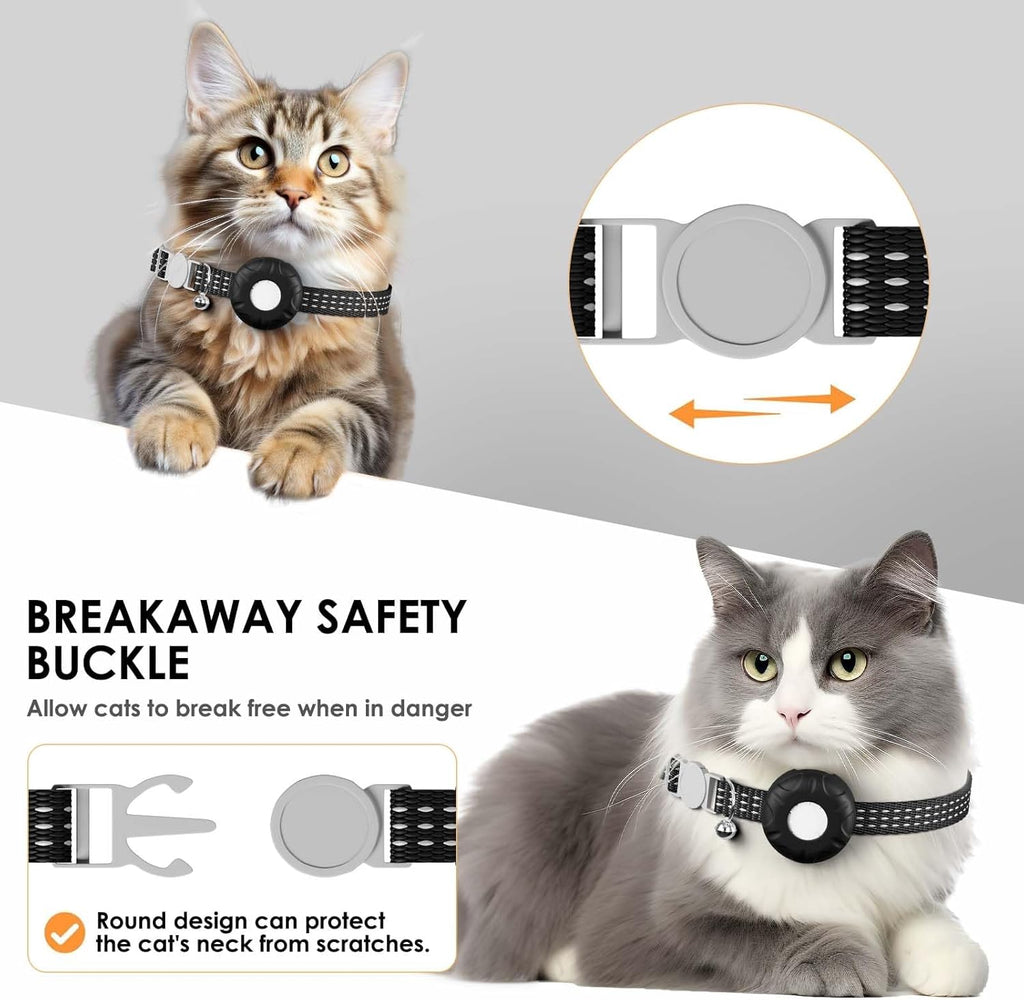 Cat GPS Tracker for Cats, Waterproof Pet GPS Tracker, Compatible with Apple Find My App (Only iOS), No Monthly Fee, Black