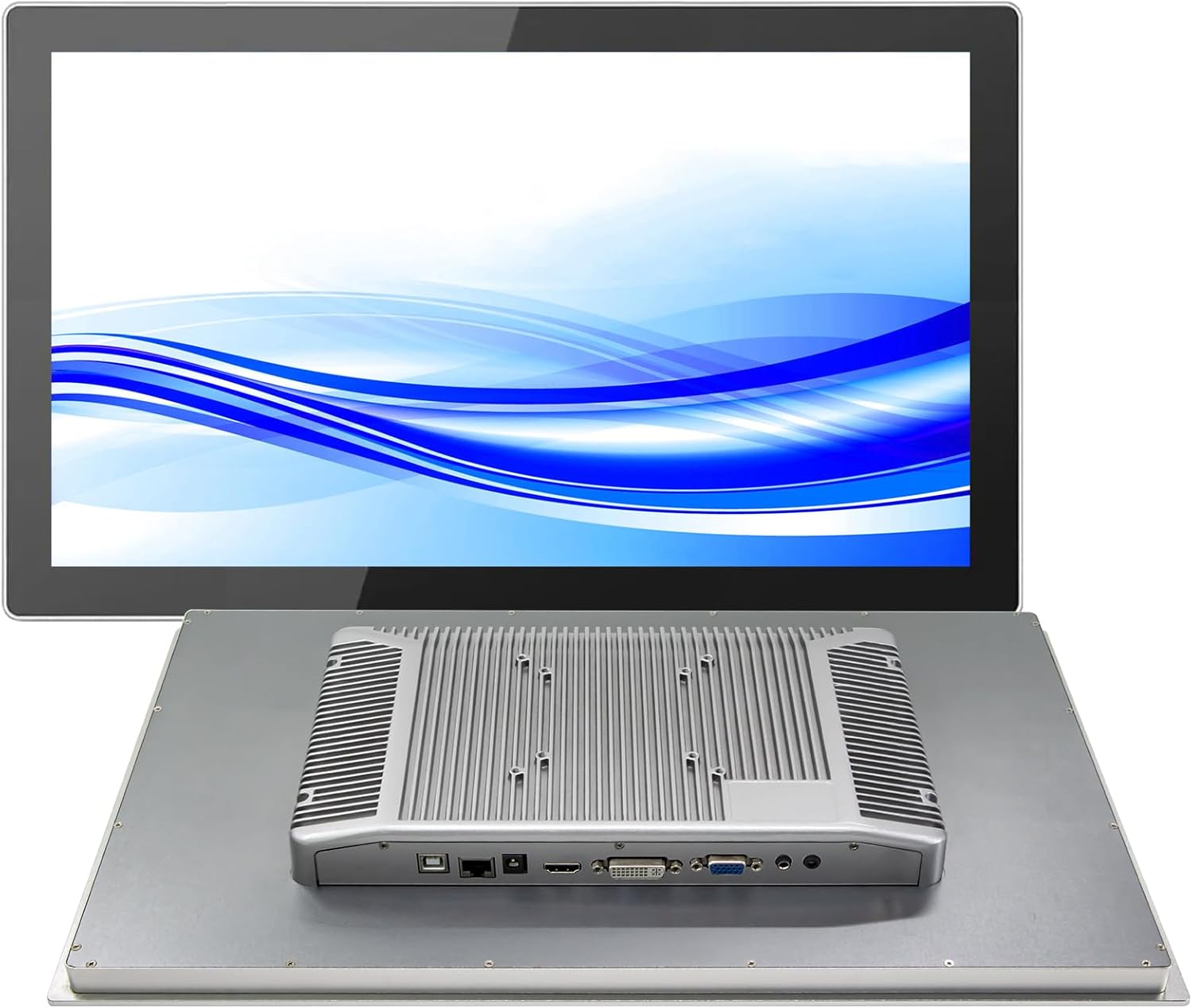GrenTouch 21.5 Inch 10 Points Touch Screen LCD Monitor Aluminum Case - Embedded Touchscreen Monitor for Industrial, Medical, Retail