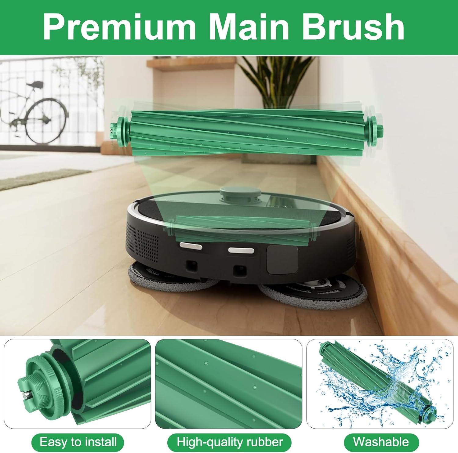 Roomba 405 Combo Accessories Replacement Parts for iRobot Roomba Plus 405/505 / 507 Combo Kit Accessory Set, 2 Roller Main Brushes, 6 vacuum Dust Bags 6 Mop Pads 4 Hepa Filters 6 Side Brushes