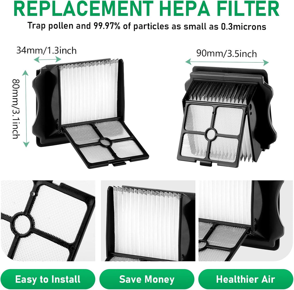 iFloor 3 Replacement Brush Rollers and HEPA Filter Kits Compatible with Tineco iFloor 3 and Floor One S3 Cordless Wet Dry Vacuum Cleaner Replacement Parts Accessories Kit,3 Brush Rollers & 3 Filters