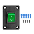 1Pcs Green LED KCD4 Boat Rocker Switch 2-Position 4-Pin DPST Panel Switch 16A 250VAC 20A 125VAC, with 6pcs FDFD2-250 Blue Terminals, CE