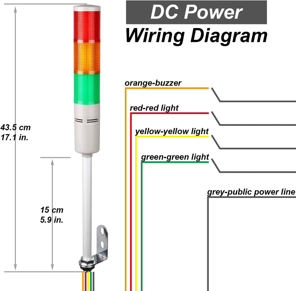 Tower Stack Lights, Industrial Warning Signal Lights Tower Lamps Column, Factory Workshop Safety RGB Signal Indicator, LED Andon Lights (12V, 3 Layers, with Sound)