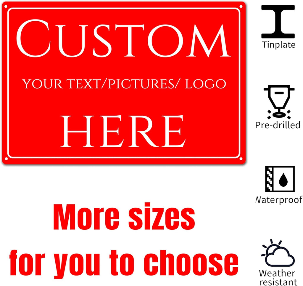 Custom Sign, Custom Delivery ，Aluminum Weatherproof Metal Sign Multiple Sizes, Customize for Office, Business, Workplace, office, Home, Delivery (14 * 10Inch)