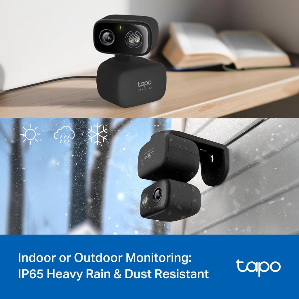 Tapo 2K 3MP Pan/Tilt Indoor/Outdoor Security Camera, Free Person/Baby Cry Detect & Motion Track, 360° View, Color Night Vision, SD/Cloud Storage, Works w/Alexa & Google Assistant, HybridCam 360