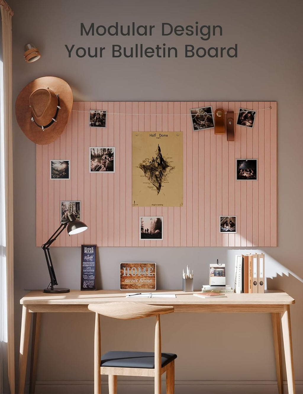 Large Felt Bulletin Board 48" x 36" Cork Board Alternative-12 Pack with 70 Safe Removable Adhesive Tabs, Cork Boards for Walls Cork Board for Home Office Classroom Pin Board (Pink)