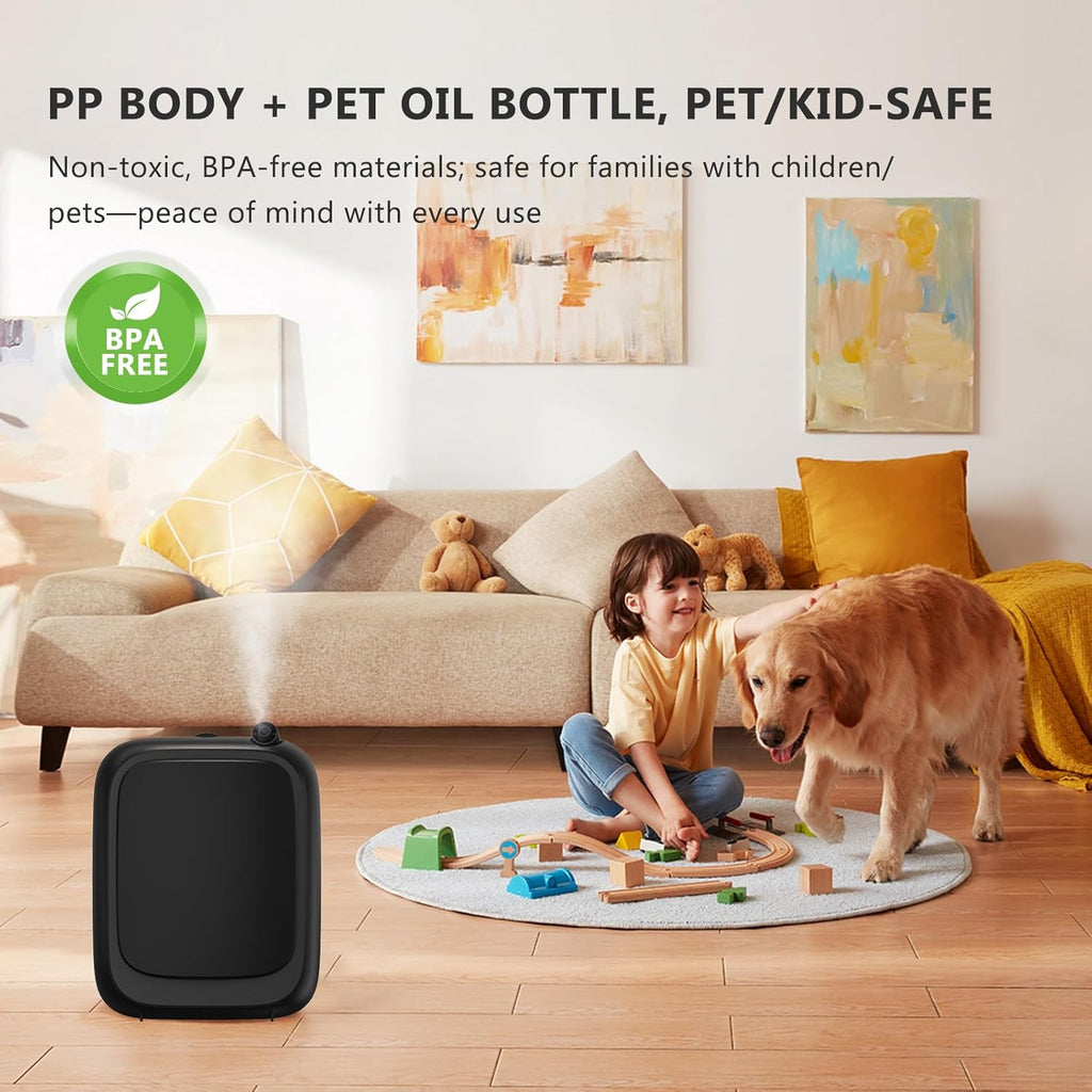 Essential Oil Diffuser for Large Room Hotel Waterless Aroma Diffuser for Home with Bluetooth App Cold Air Aroma Therapy Mist Diffuser Covers 3000 Sq Ft (Oils Not Included) Black