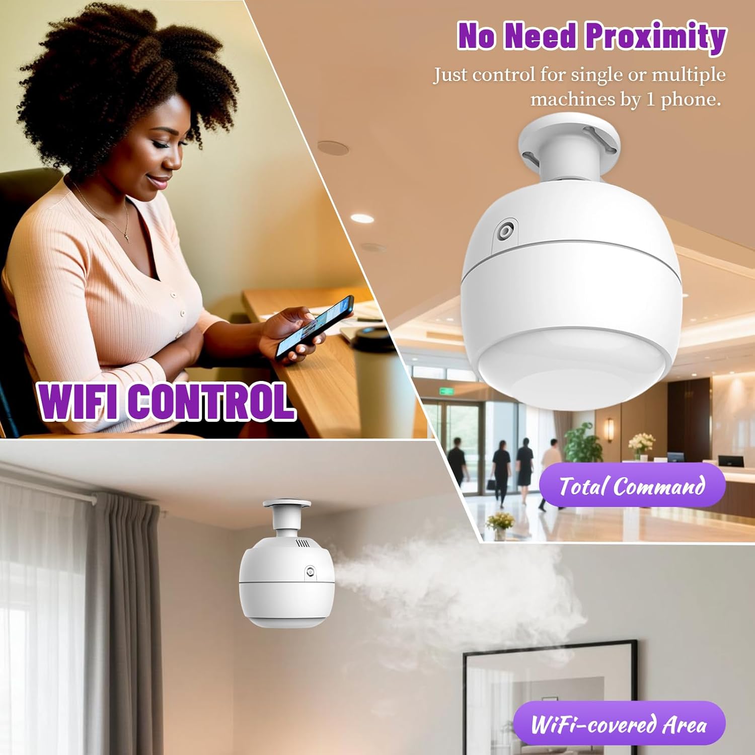 Ceiling-Mounted 3500 Sq.Ft Smart Scent Machine - HVAC System, Whole House Aroma & Hotel Collection Diffuser, Waterless Essential Oil Diffuser for Home, Office,250ML Capacity, Cold Air Tech