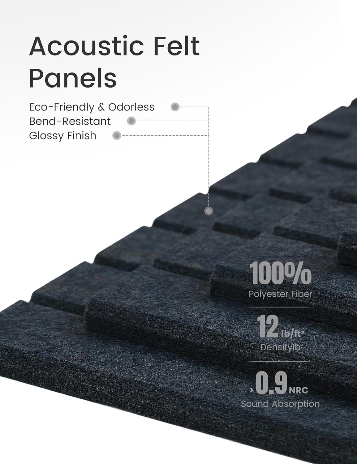 Large Felt Bulletin Board 36" x 24" Cork Board Alternative-6 Pack with 40 Safe Removable Adhesive Tabs, Cork Boards for Walls for Home Office Classroom Pin Board - Deep Charcoal Blue