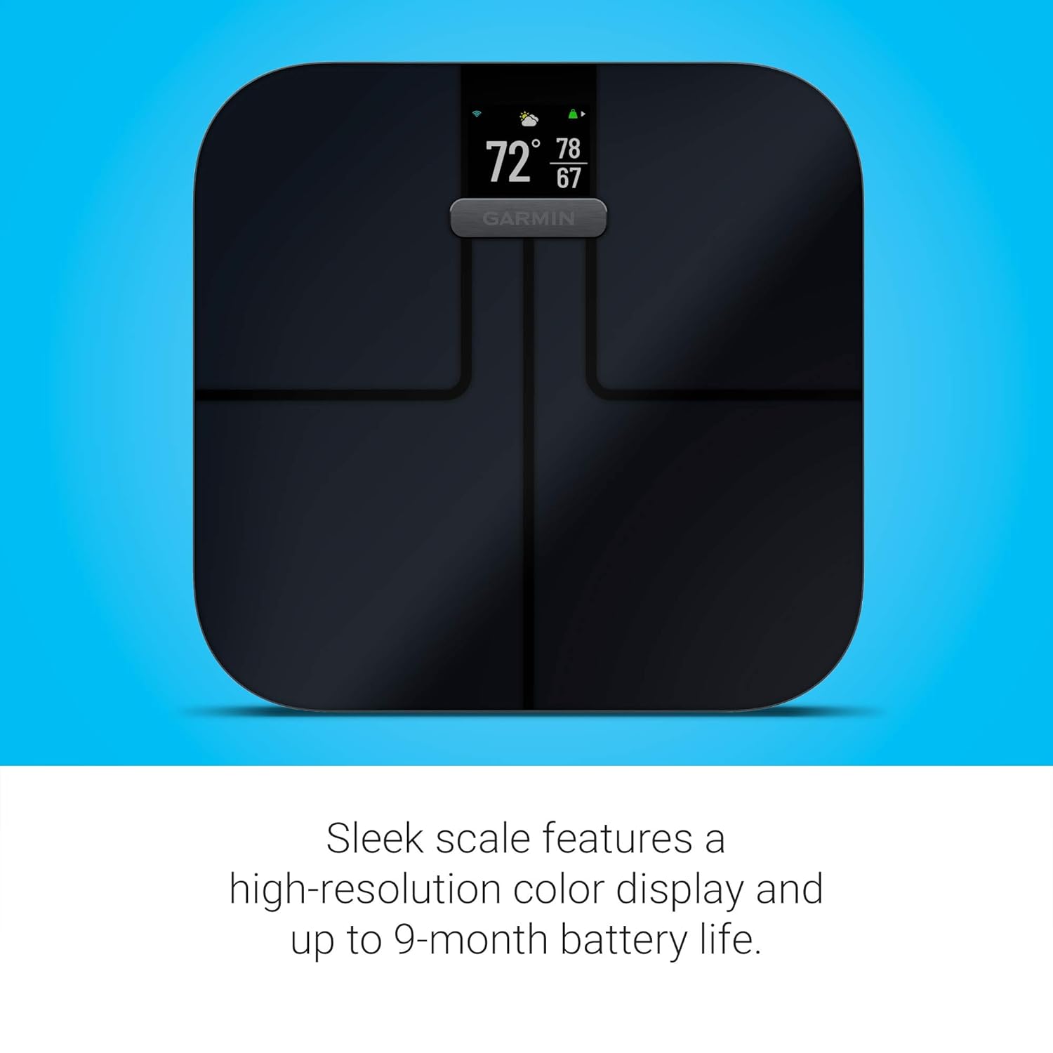 Garmin Index S2, Smart Scale with Wireless Connectivity, Measure Body Fat, Muscle, Bone Mass, Body Water% and More, Black (010-02294-02)