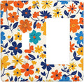 Nature Flowers Botany Plant Art Floral Outlet Covers 1 Toggle 1 Rocker Combination Light Switch Cover Plate Decorative Wall Plate Electrical Switch Plates for Bedroom Bathroom Decor