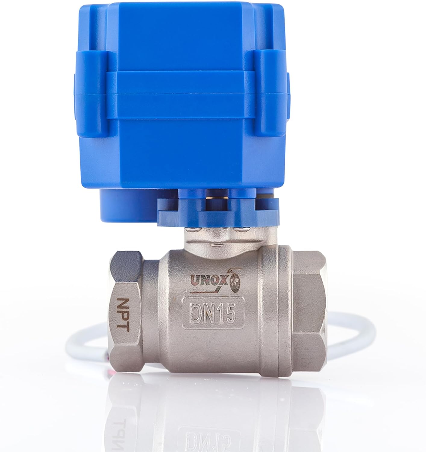UNOX Motorized Ball Valve 1 inch Stainless Steel AISI304 - Electric Water Valve 9-24V AC/DC and 2 Wire Auto Return Setup - Automatic Main Water Electric Shut off Valve - Ball Valves