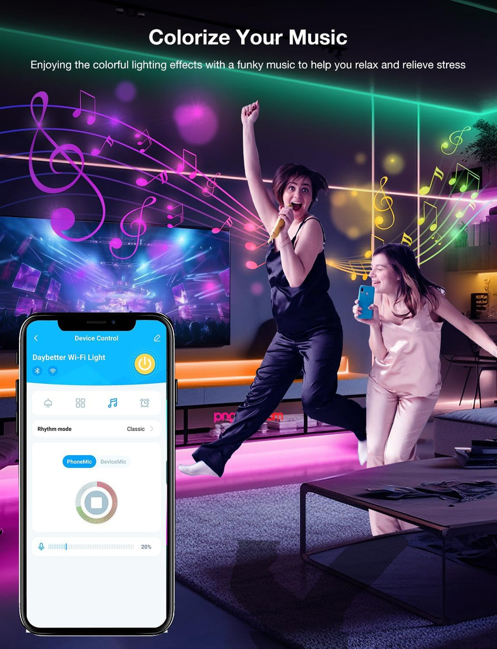 DAYBETTER Smart WiFi Led Strip Lights App Controlled Compatible with Alexa and Google Assistant Timer Schedule RGB Strip Color Changing Décor for Bedroom Party Kitchen 50ft