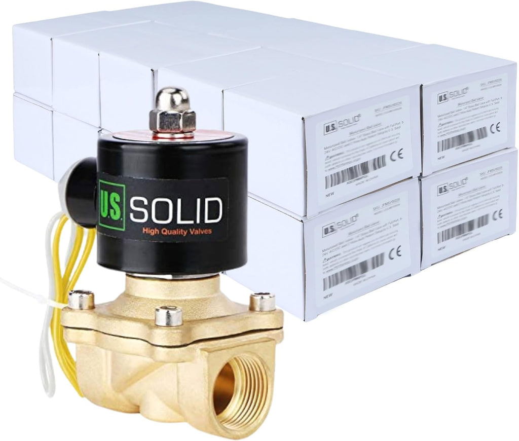 U.S. Solid 3/4" Brass Electric Solenoid Valve 110V AC Normally Closed Water, air, Diesel (20 Packs)
