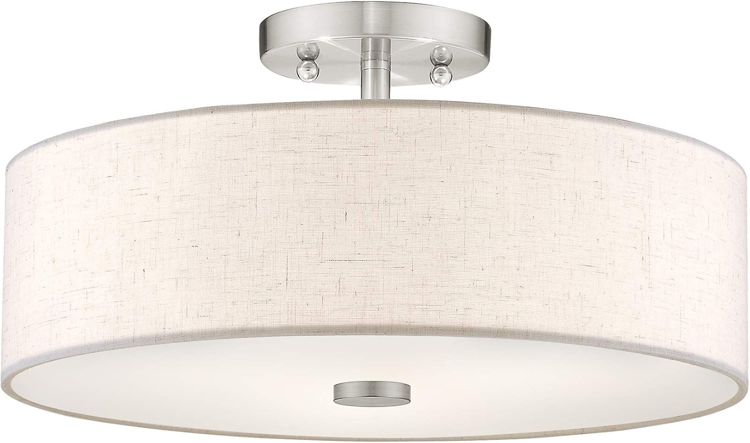 Livex Lighting 52135-91 Meridian 3 Light Brushed Nickel Ceiling Mount