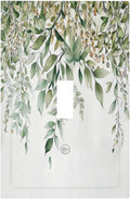 Decorative Light Switch Cover Sage Green Eucalyptus Watercolor Plant Leaves 1 Gang Single Toggle Device Electrical Faceplate Switchplates Decorator Outlet Wall Plate for Bedroom Bathroom