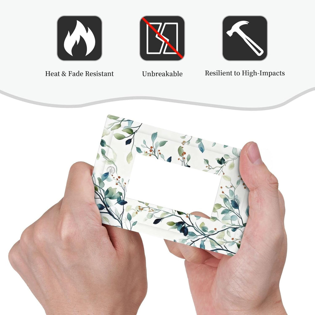 Decorative Outlet Covers Eucalyptus Leaf Geen Sage Leaves 1 Gang Rocker Light Switch Cover Plate Single Wall Plates for Electrical Outlets Switch Plate Covers Faceplate for Bedroom Home Decor