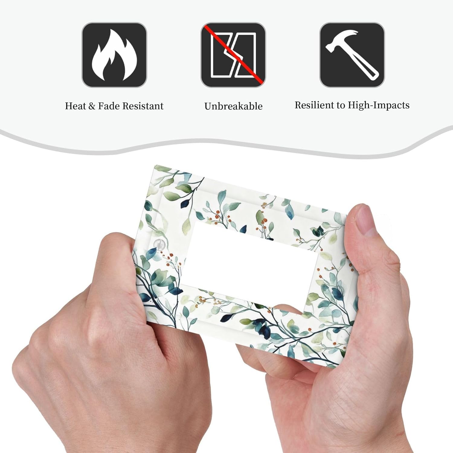 Decorative Outlet Covers Eucalyptus Leaf Geen Sage Leaves 1 Gang Rocker Light Switch Cover Plate Single Wall Plates for Electrical Outlets Switch Plate Covers Faceplate for Bedroom Home Decor