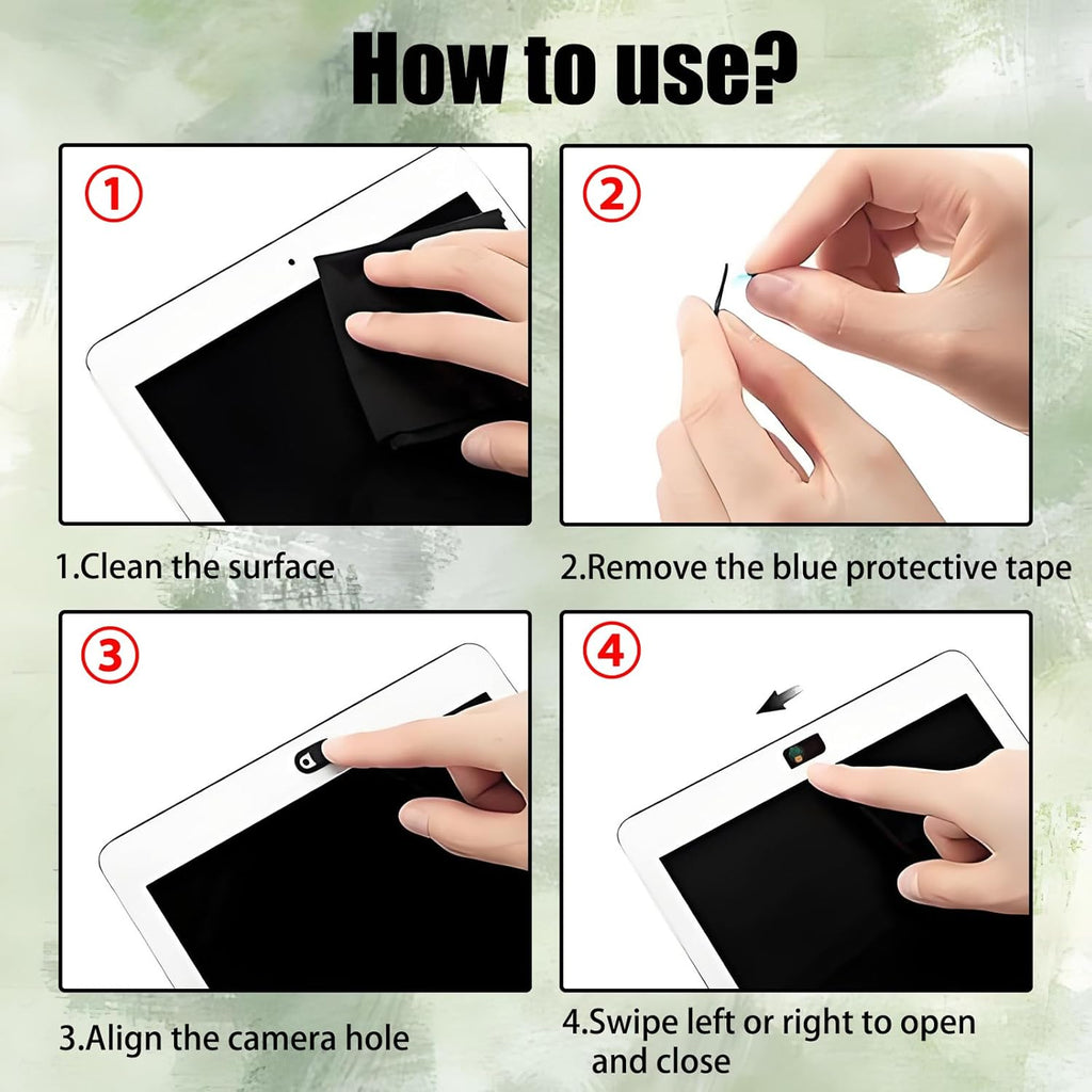 3 Pcs Laptop Camera Cover Slide, Ultra Thin Webcam Privacy Cover, Phone Camera Blocker to Protect Privacy for Laptop, Desktop, Tablet, Computer or Smartphone (Plant)
