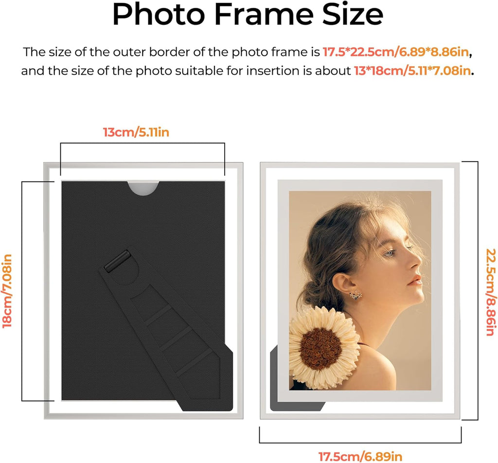 5x7 Picture Frames Set of 2, Desktop Clear Glass Photo Frame Horizontal or Vertical Display for Landscape, Portrait, Wedding, Pet Photos