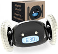 CLOCKY Extra Loud Alarm Clock for Heavy Sleepers on Wheels Rolls Runs Away Vibrating, Easy to Set Super Smart Snooze Digital Bed Shaker Alarm Clock Funny Gift for Adults Kids Teens Bedrooms (Black)