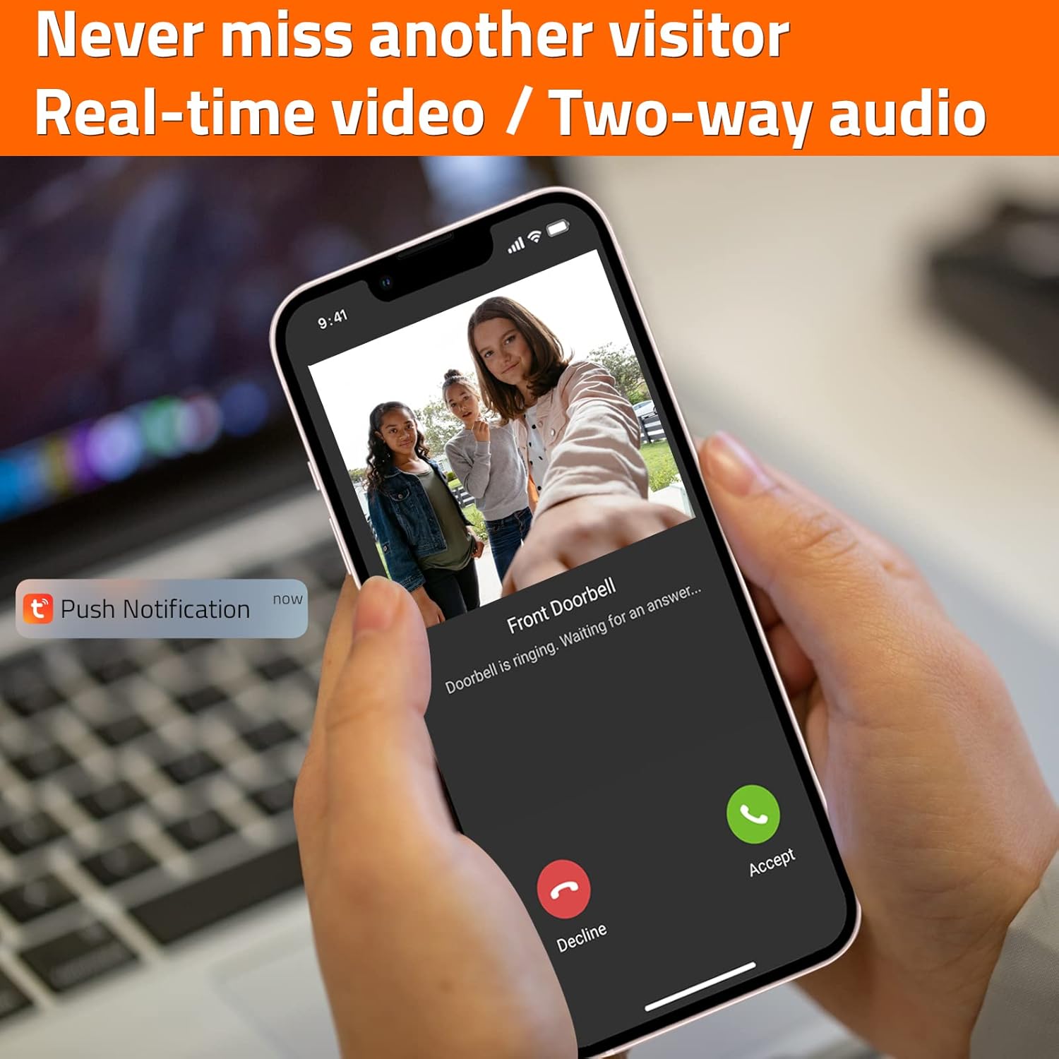 Wireless Video Doorbell Intercom with Monitor System, WiFi Video Intercom 1080P HD Metal Camera, 7 Inch Monitor with 32G Card Record, Tuya APP, 2-Way Audio, Unlock for Home Security System