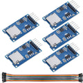 DAOKI 5Pcs Micro SD Storage Board Module With SPI Interface for Arduino Raspberry Pi - TF Card Memory Shield Expansion Board 6-pin With Dupont Wire