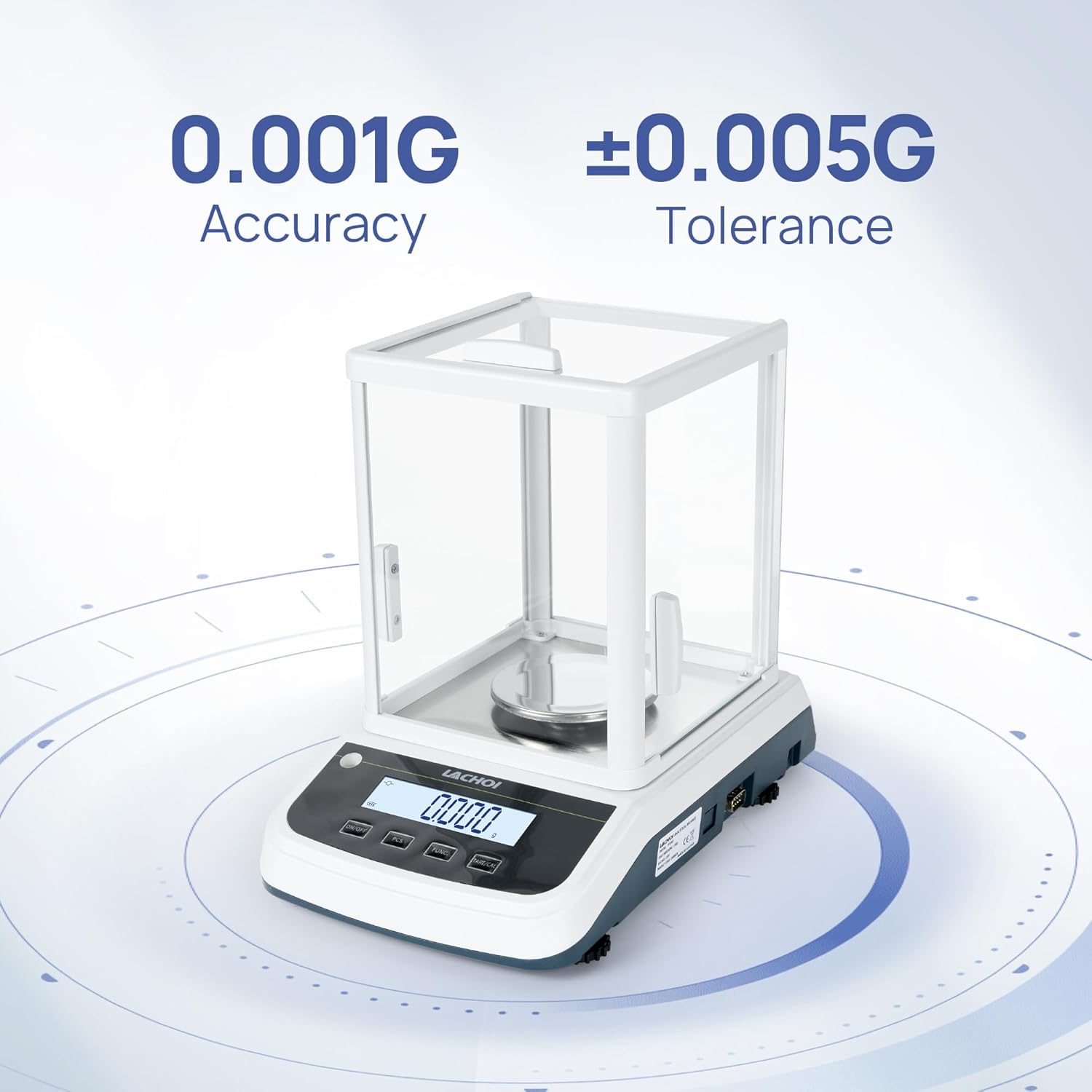 Lab Analytical Balance 500g×0.001g Accuracy Digital Lab Scale Laboratory Analytical Balance with Windshield Jewelry Scale RS232 Interface (0.001g*500g)