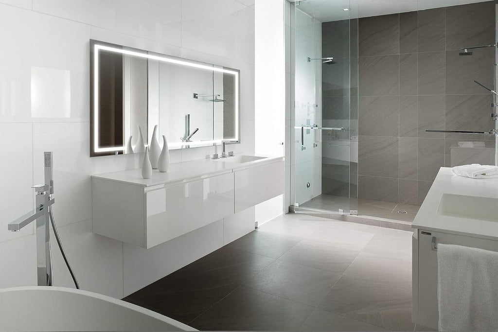 Krugg | Large 72 Inch X 36 Inch LED Bathroom Mirror | Lighted Vanity Mirror Includes Dimmer & Defogger | Wall Mount Vertical or Horizontal Installation