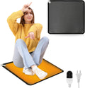 PVC 110V Heated Floor Mat Heater for Foot Warmer Under Desk 22 x 20 Inch Electric Heating Pad Energy Saving Carpet Pad Indoor Floor Heated Rug for Home Office Bathroom House Black