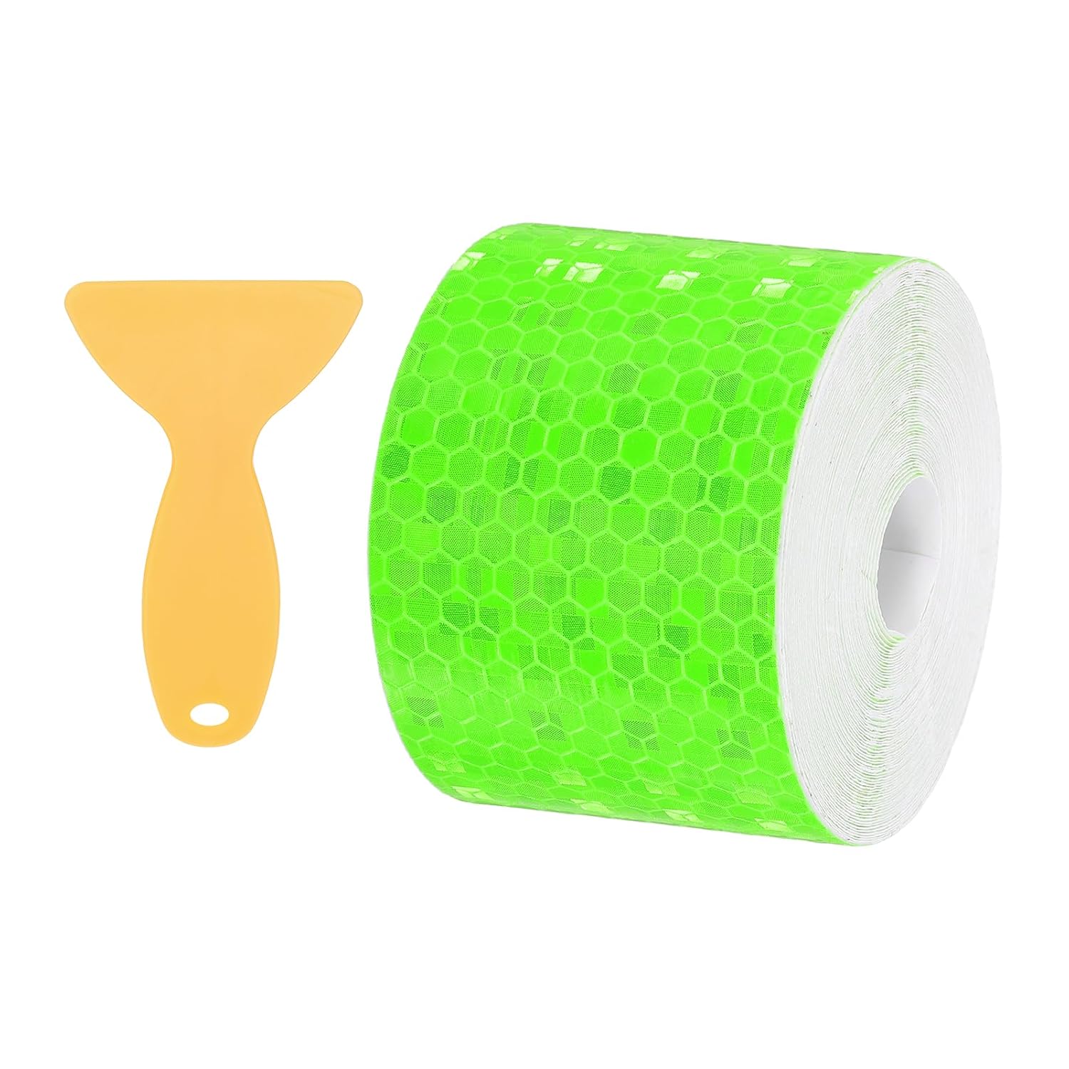 PATIKIL 2 Inch x 33 ft Reflective Tape, 1 Roll Waterproof Self Adhesive High Visibility Caution Warning Safety Tape Reflector with Scraper for Trucks Trailers Cars, Green