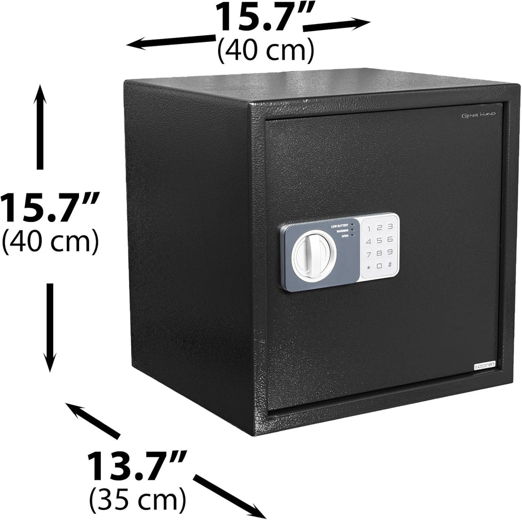 Genie Hand – Time Delay Safe, Anti Robbery Safe Box, Timed Controlled Opening – B-Class Lock – Anti Bounce Technology (Large - Standard)