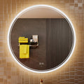 KWW Round Mirror Bathroom LED Lighted Mirror, Illuminated Dimmable Anti-Fog Wall-Mounted Makeup Vanity Mirror with Lights (39.5" L x 39.5" W)