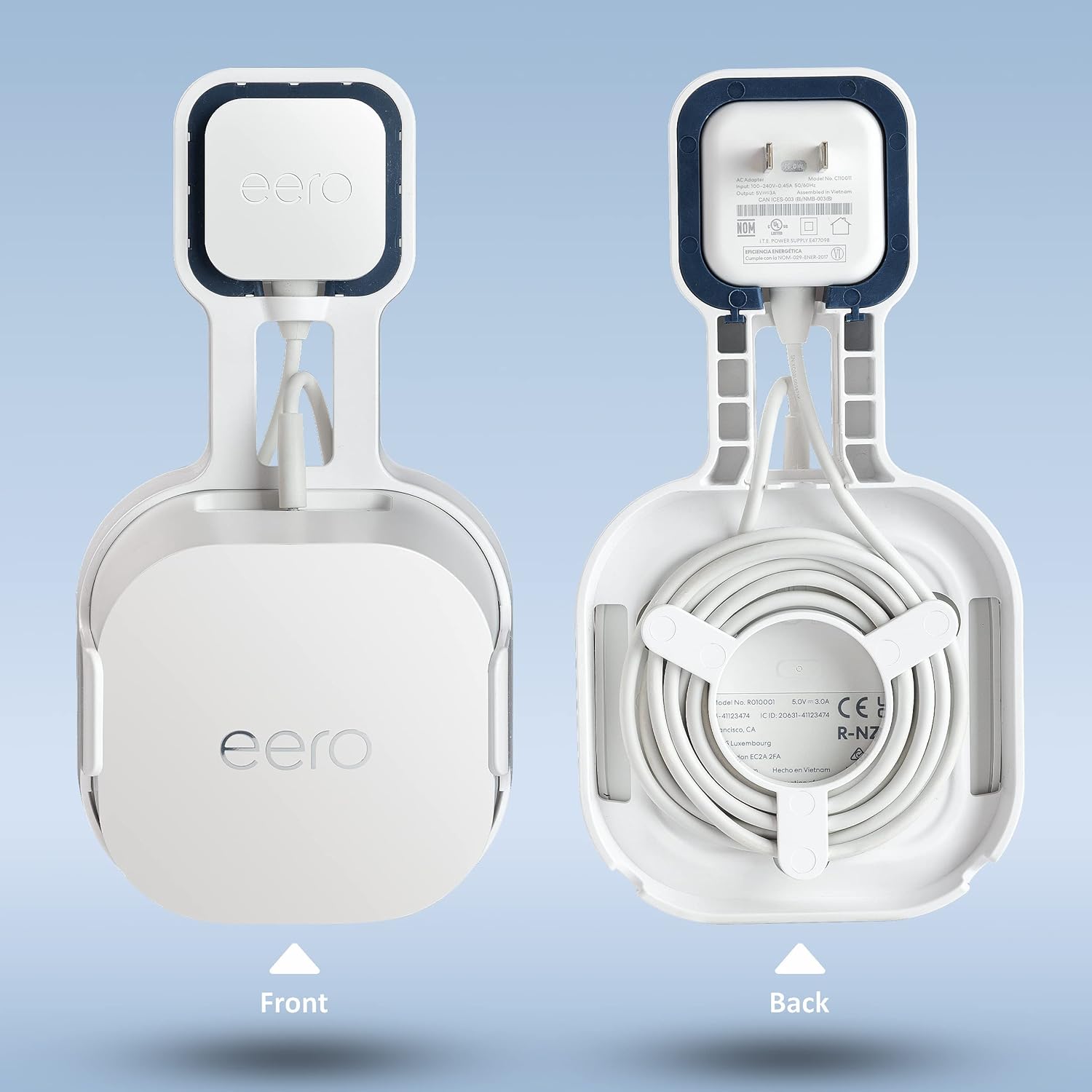 Wall Mount Holder for EERO 6+ Mesh WiFi System, Space Saving Outlet Wall Mount Bracket for EERO 6+ Router with Cord Management and Easily Moved(2 Pack)