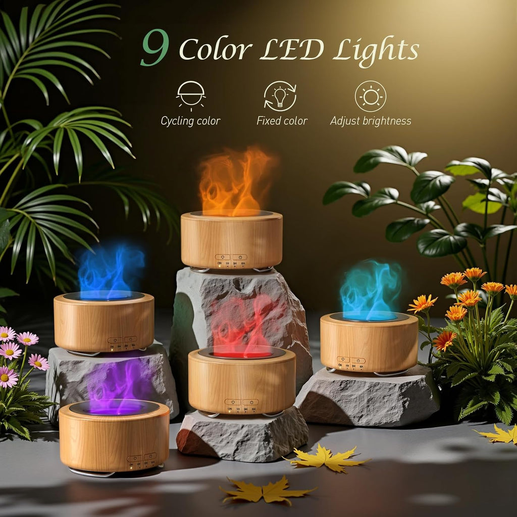 Essential Oil Diffuser for Home: 500ML Aroma Diffuser for Hotel Office Yoga Room - Humidifier with 9 Colors LED Night Light for Kids/Women Home Relaxation,Canary Yellow