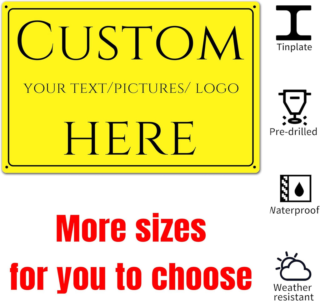 Custom Sign,Aluminum Weatherproof Metal Sign Multiple Sizes, Reflective，Double-sided，Customize for Garden, Business, Workplace, office, Home, Delivery Signs(10 * 7Inch)
