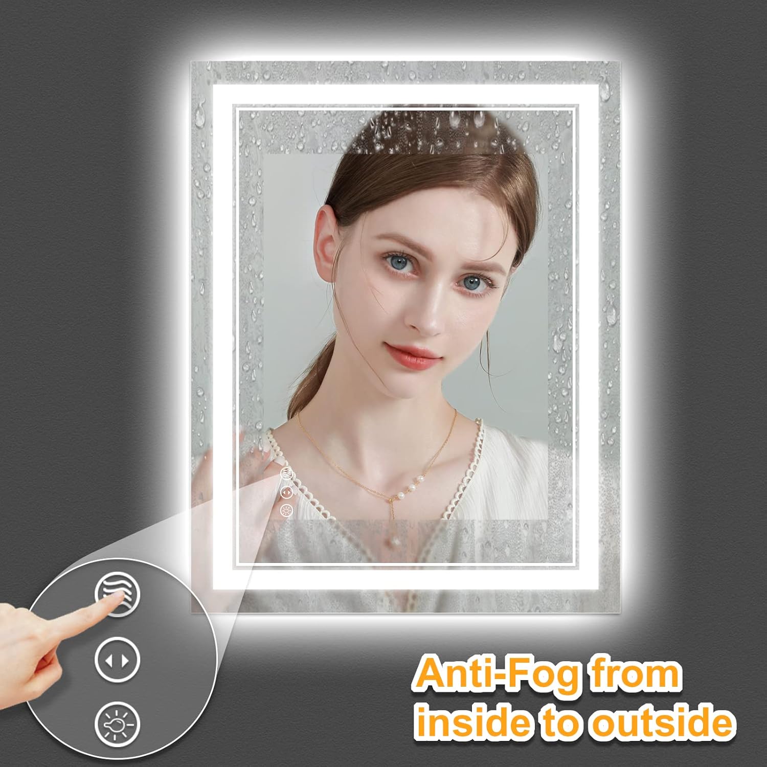 28x36 Inch LED Bathroom Mirror with Lights, Front and Backlit,Anti Fog Dimmable Lighted Bathroom Vanity Mirror, Shatterproof Led Mirror for Bathroom