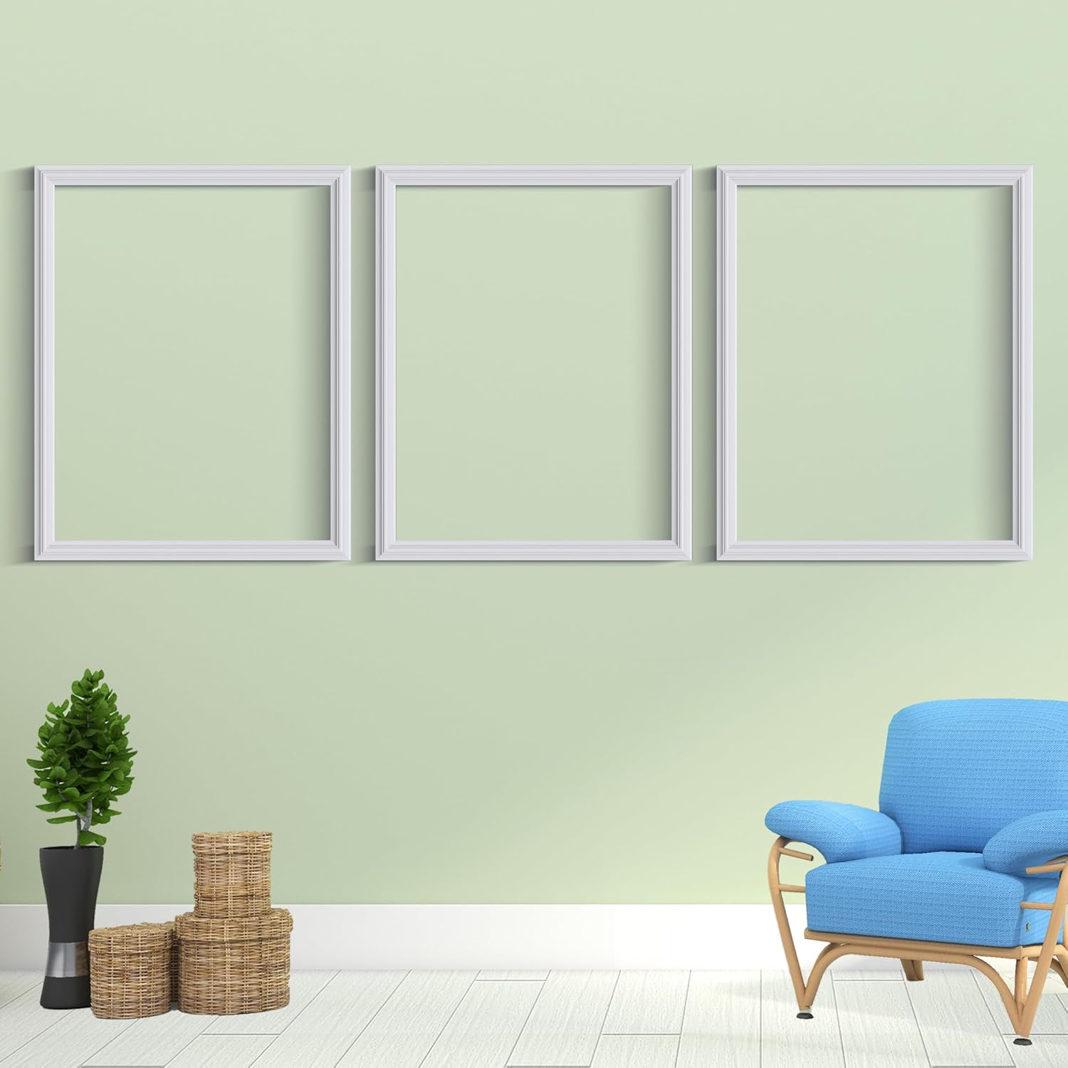 3 PCS Premade Wainscoting Panels Accent Wall Panels for Interior Wall Decor Easy DIY Build and Batten Chair Rail & Picture Frame Door Decor(16 x 20 in)