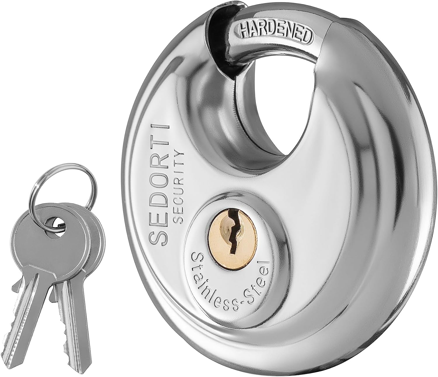 5-Pack Discus Padlocks Keyed Alike, 2-3/4 inch Wide, Stainless Steel 304 Round Lock, Waterproof and Rustproof Storage Lock with Brass Keys, Ideal for Storage Unit Gate, Outdoor, Shed, Fence