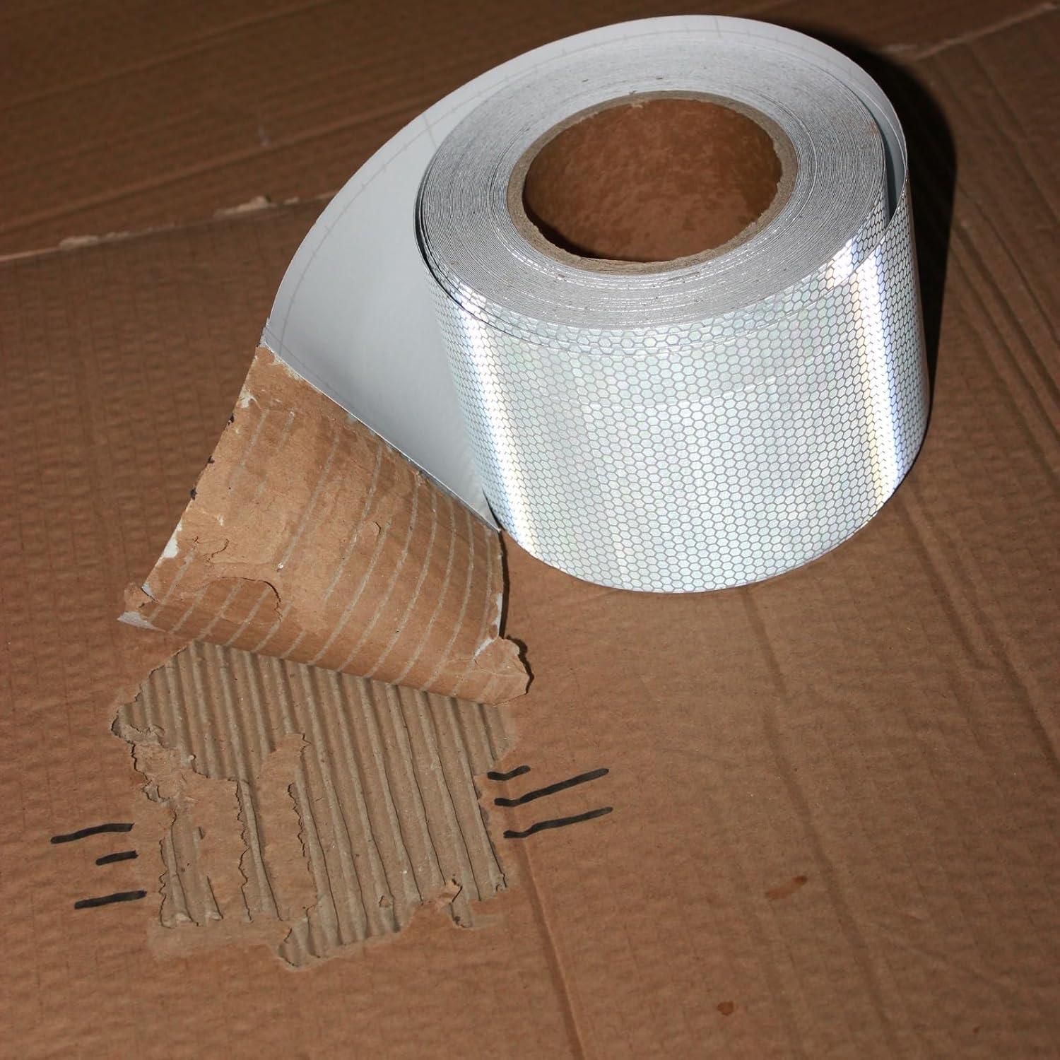 Non Fading Silver Reflective Tape 4 inch Wide, Outdoor Waterproof Safety Adhesive Stickers, High Visibility Industrial Marking Tape (68 feet)