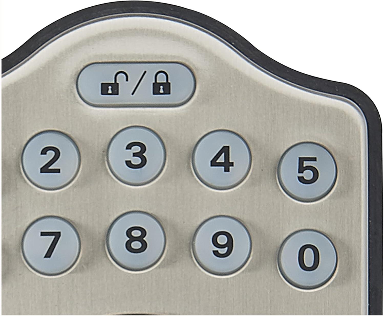 Amazon Basics Traditional Electronic Keypad, Keyless Entry Door Lock Deadbolt with Handle Set, Key Pad Front Door with Knob, Traditional Door Locks for Front Door, Door Handle, Satin Nickel, 1-Pack