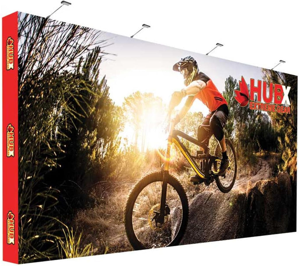 Custom Fabric Pop Up Straight Display, Trade Show Display Backdrop Booth, Hook and Loop Step and Repeat Backdrop for Trade Show Backdrops (Graphic with Frame, 20ftx10ft)