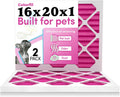 Colorfil 16x20x1 Air Filter (2-Pack) | Made in the USA | Color Changing | Remove Cat and Dog Odor | MERV 8 for Pet Hair Dander and Dust | 15.5"x19.5"x0.75" Exact Size