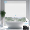 SmartWings Motorized Smart Blinds with Remote, Automatic Blackout Roller Shade Work with Alexa Homekit Thread Google Z-Wave, Electric Blind for Window, Custom Width Up to 110" W,Vinyl Pure White